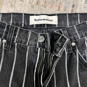 Reformation Smart Ass Jeans - Denim Pinstripe